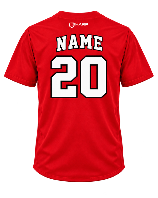 Patterson customizable fan jersey in red back view