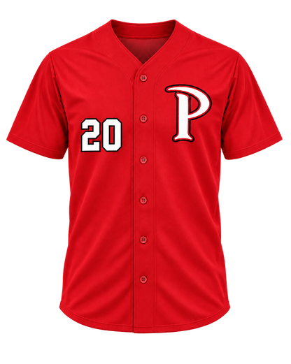 Patterson customizable fan jersey in red front view