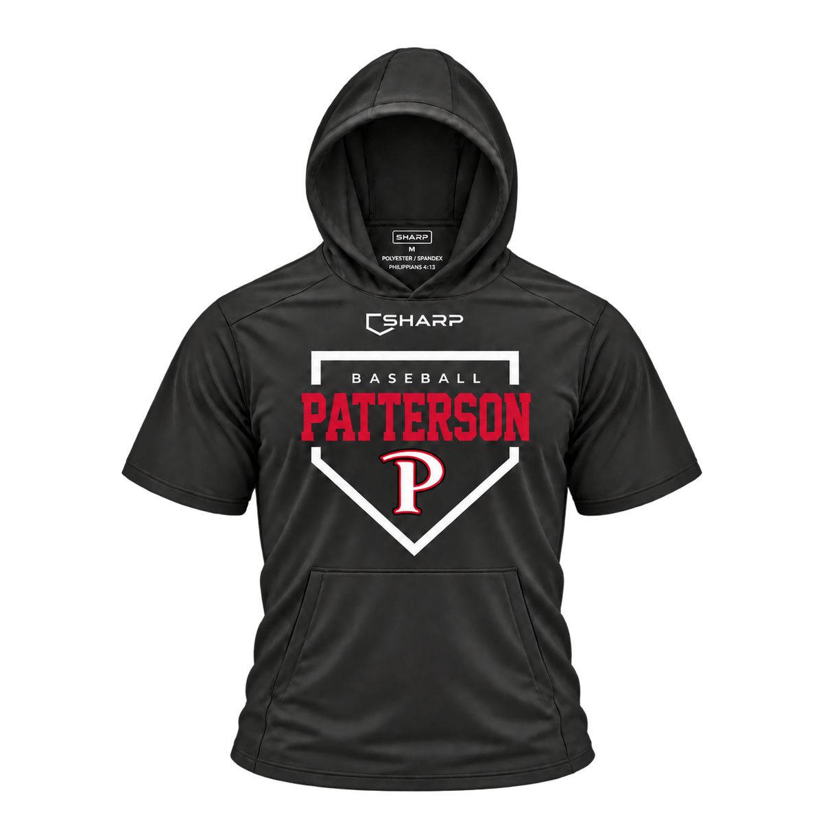 patterson homeplate black short sleeve front — transparent product view