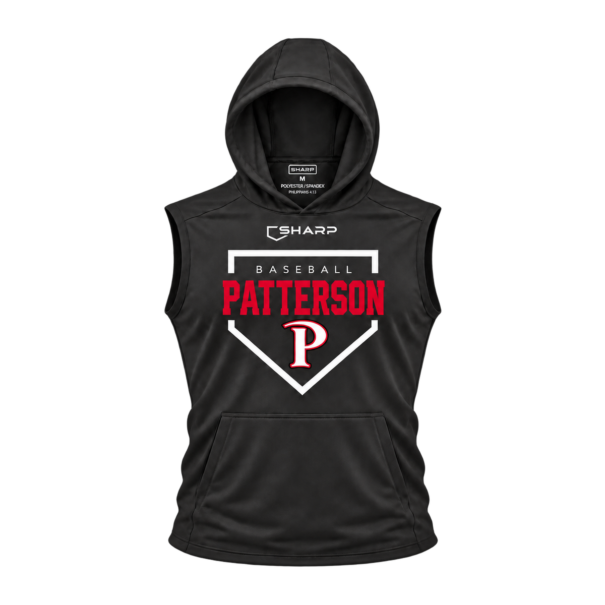 patterson homeplate black sleeveless front — transparent product view