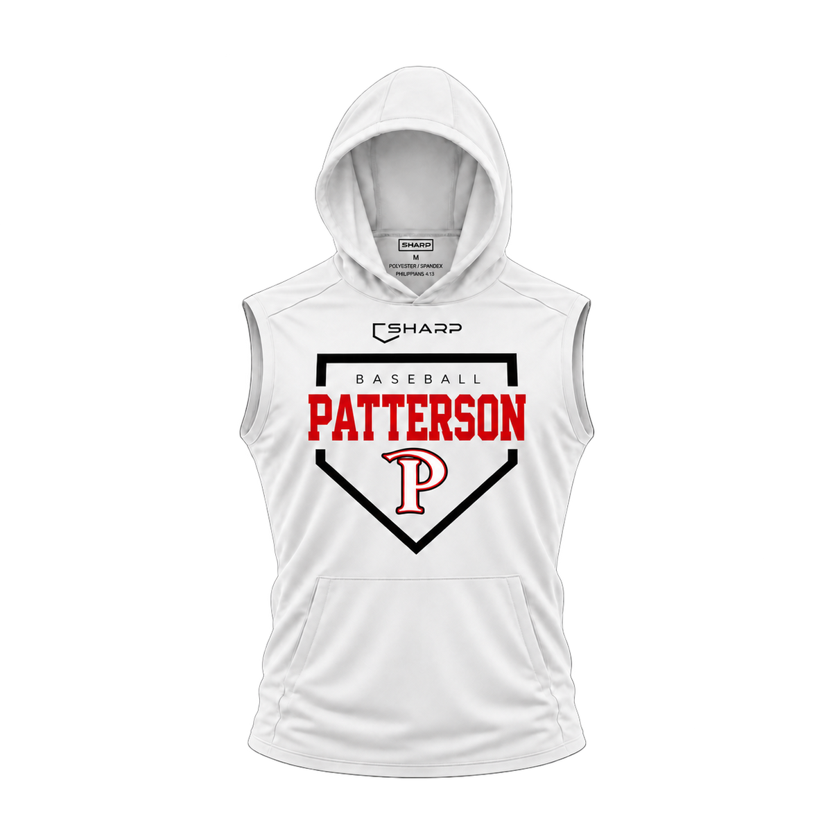 patterson homeplate white sleeveless front — transparent product view