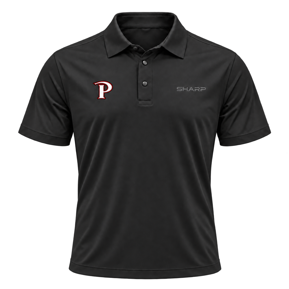 Patterson Performance Polo 1.0 in Black — transparent front view