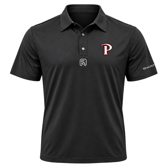 Patterson Performance Polo 2.0 in Black — transparent front view