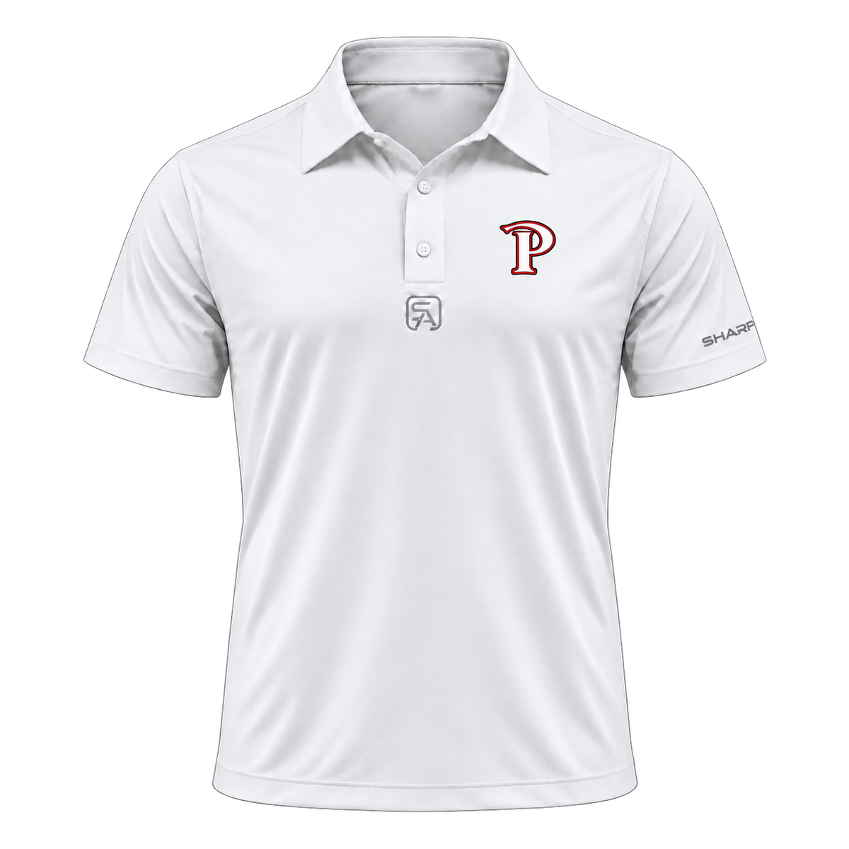 Patterson Performance Polo 2.0 in White — transparent front view