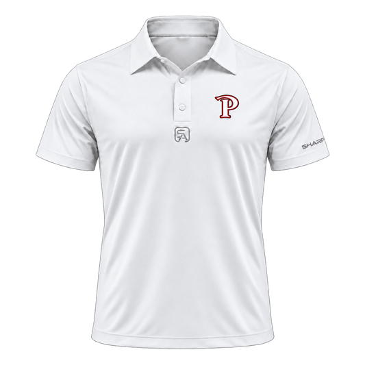 Patterson Performance Polo 2.0 in White — transparent front view