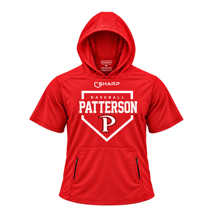 patterson polycotton homeplate red short sleeve front — transparent product view