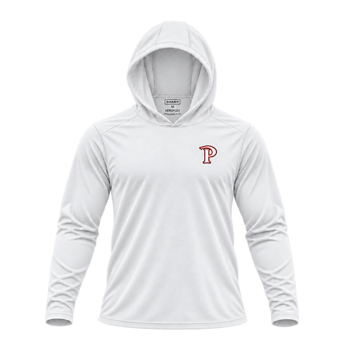 patterson premium crest white hood up — transparent product view