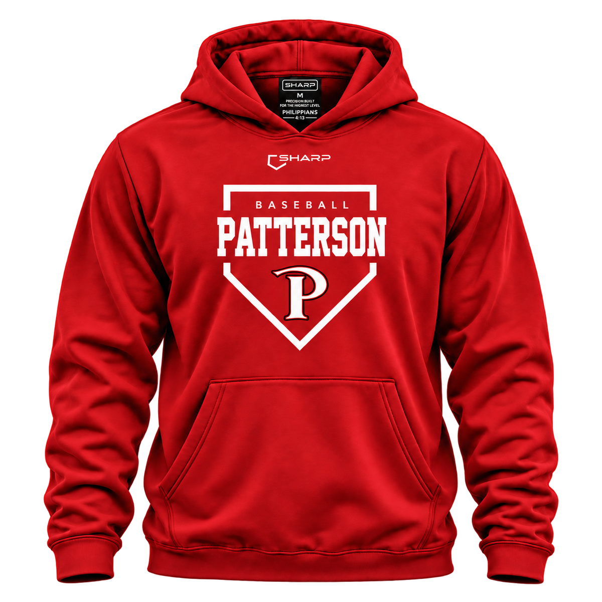 patterson pullover red front — transparent product view