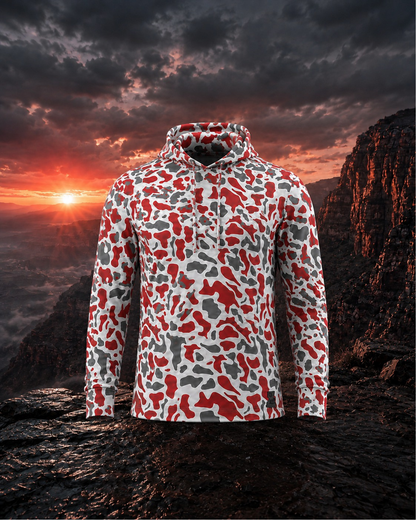 Ultra Fit Performance Red & Gray Camo Hoodie