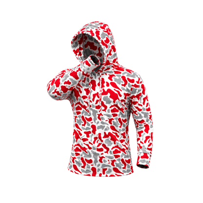Strike Camo Performance Hoodie — Blaze dab pose — transparent square