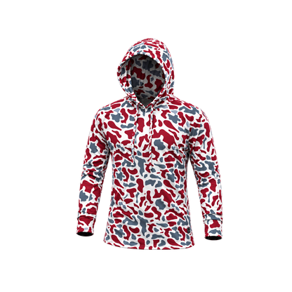 Strike Camo Performance Hoodie — Outlaw front — transparent square
