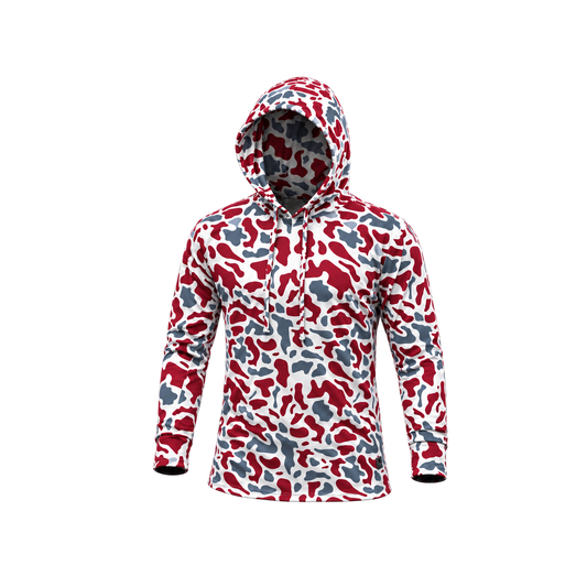 Strike Camo Performance Hoodie — Outlaw front — transparent square