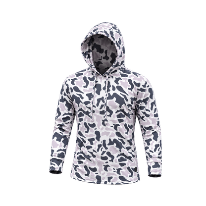 Strike Camo Performance Hoodie — Phantom front — transparent square