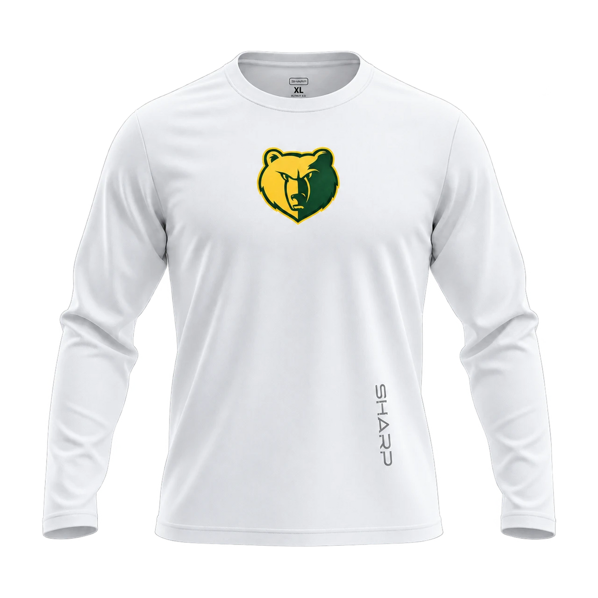 Highland Baptist UltraFit 2.0, white with centered team logo