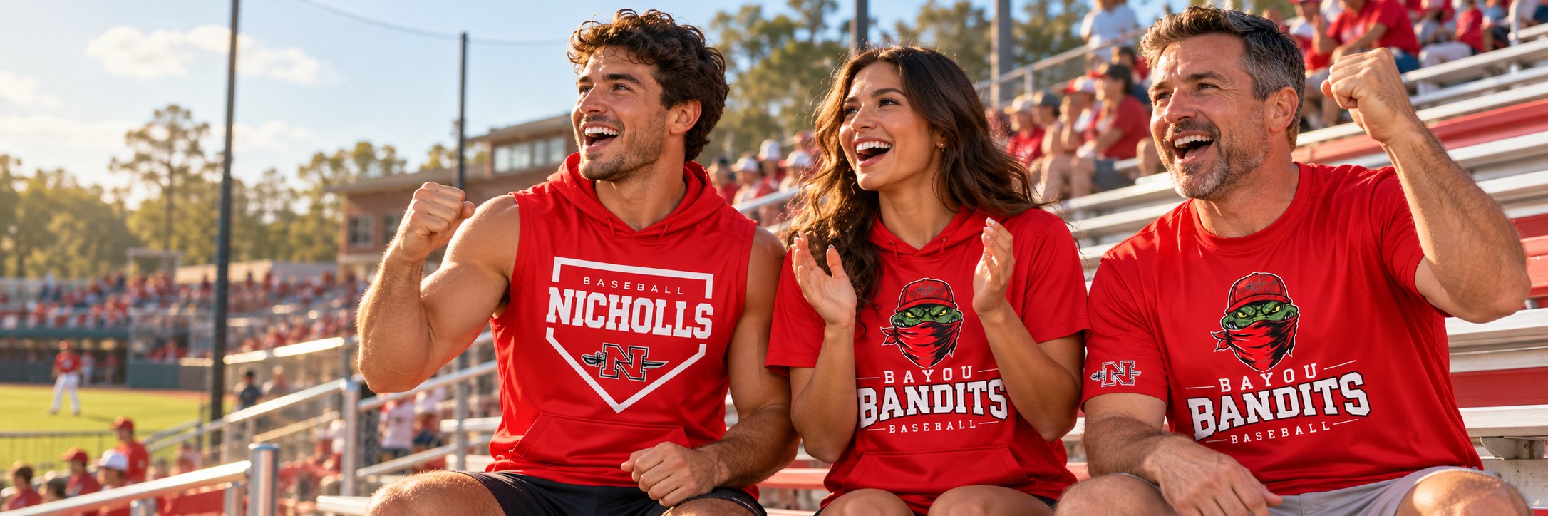 Nicholls Bayou Bandits Short-Sleeve T-Shirt Hoodie