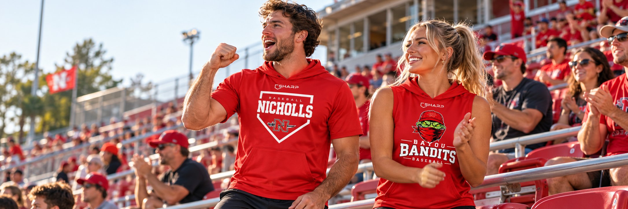 Nicholls Bayou Bandits Sleeveless T-Shirt Hoodie