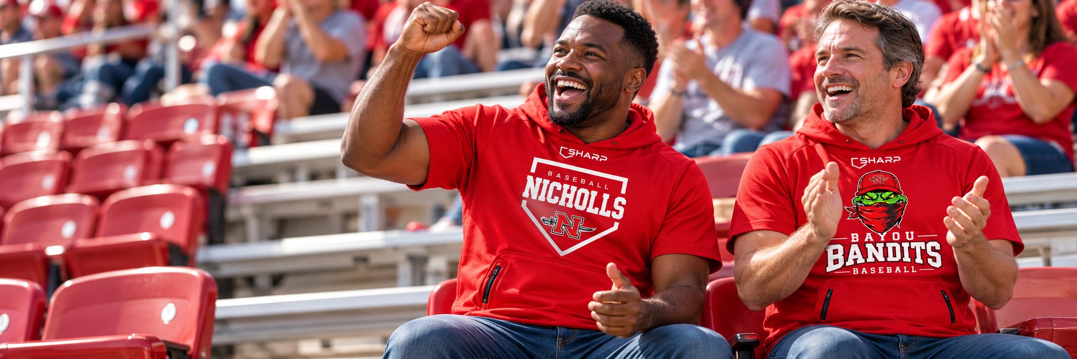 Nicholls Bayou Bandits Polycotton Short-Sleeve Hoodie